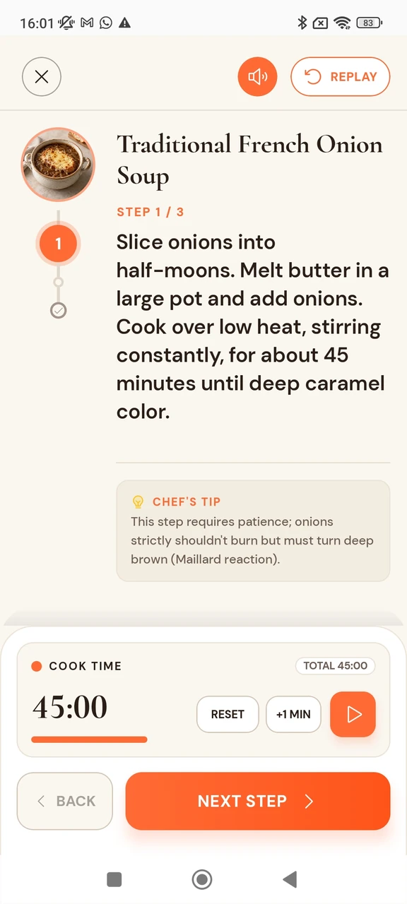 AI Chef Cooking Mode with step-by-step instructions and a timer